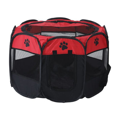 Octagonal Pet Fence Tent Oxford Cloth Scratch-Resistant Foldable Dog Cage for Dogs and Cats, Kennel Nest