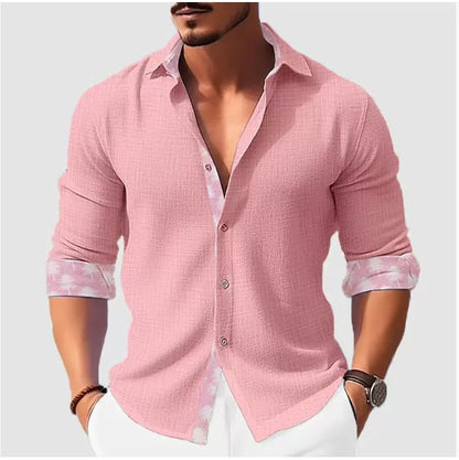 Printed Men's Clothing Fashion Long Sleeve Shirt