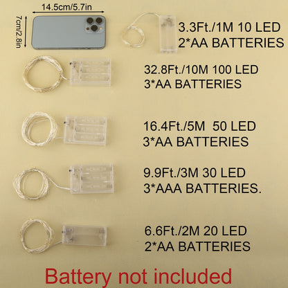 1pc String Lights Suitable for Bedroom, Party, Wedding, Christmas and Halloween Decoration Light 50/100LED