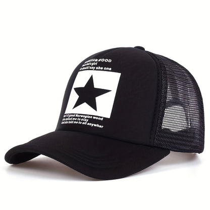 1pc Pentagram Breathable Baseball Cap Mesh Cap