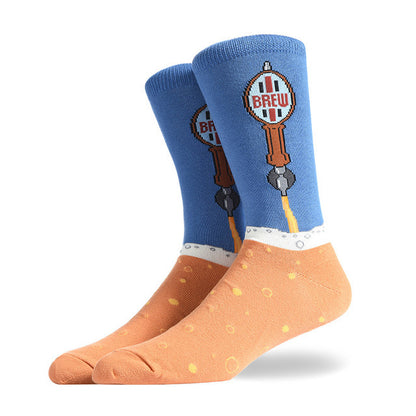 Fashion Creative Hamburger Pizza Alien Men Socks Cute Series
