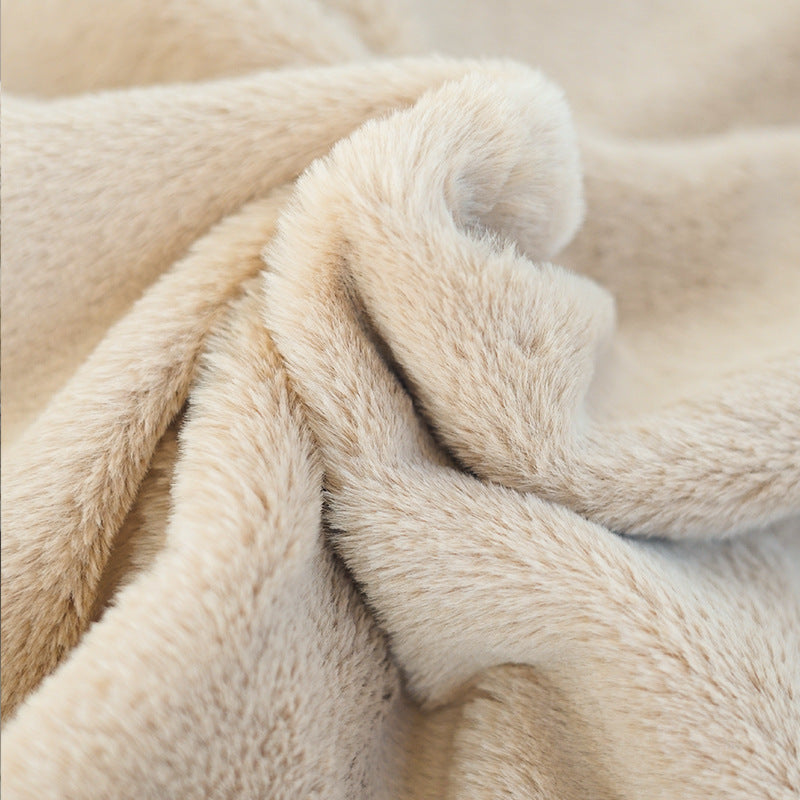 Pet Autumn And Winter Thick Warm Dehaired Angora Printed Cloak Small Blanket