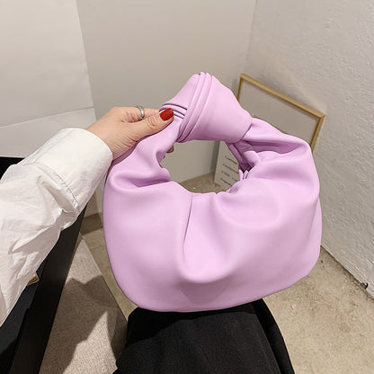 Western Style Crossbody Portable Pleated Cloud Bag For Women