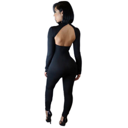 Women's Ripped-back Bodycon Tight Jumpsuit
