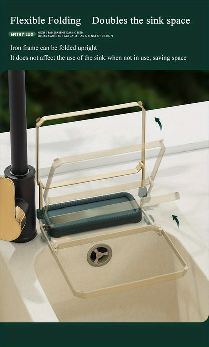 Foldable Sink Strainer - Anti-Clog Mesh Filter Rack with 50 Disposable Bags | Kitchen Drain Protector