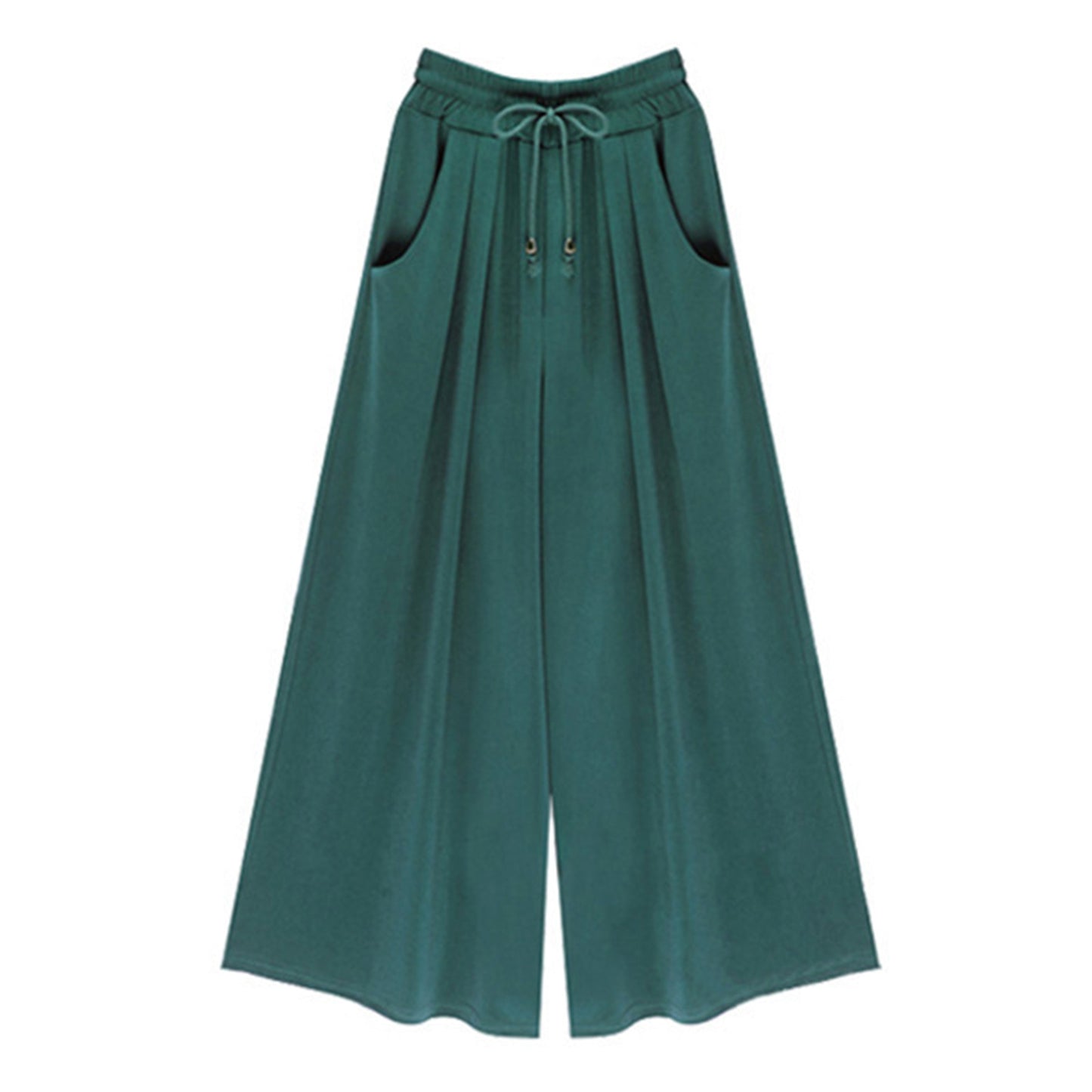 Women's Elastic Waist Tie Rope Wide Leg Pants