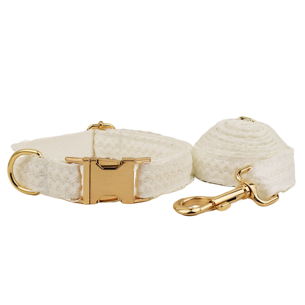 White Lace Pet Vest Dog Collar Dog Wedding Dog Leash