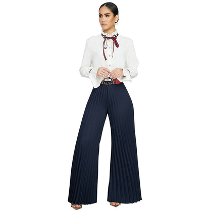 Fashionable Casual Pleated Wide-leg Women's Pants