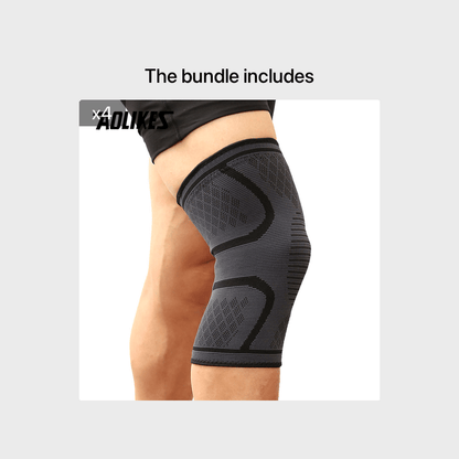 1pc AOLIKES Compression Knee Pad Sleeve - Breathable, Non-Slip, Durable Polyamide & Nylon, Ideal for Running, Volleyball, Basketball, Yoga, Tennis, Football