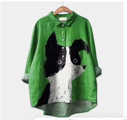 Long-sleeve Pullover Shirt With Digital Animal Print