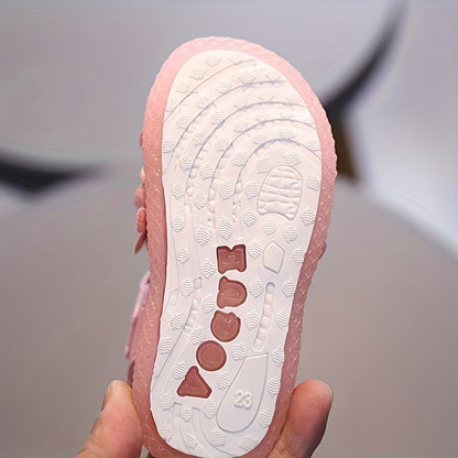 Adorable Girls Flower Sandals - Cute & Comfortable with Non-slip Soft Sole - Secure Slip-on Hook & Loop Fastener - Perfect for Playful Summer Days