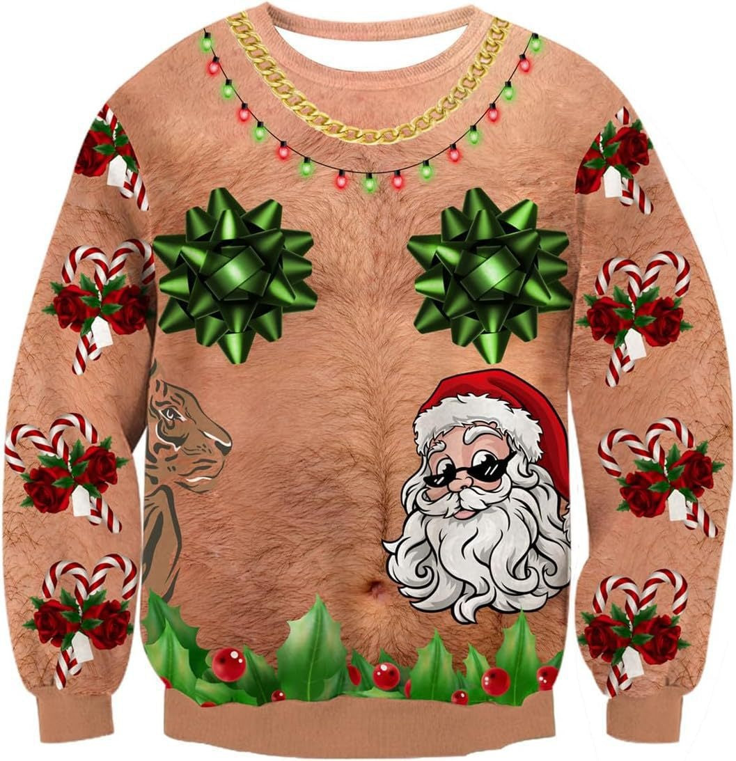 Crewneck Hoodie Sweatshirt With 3D Printed Graphic And Long Sleeves