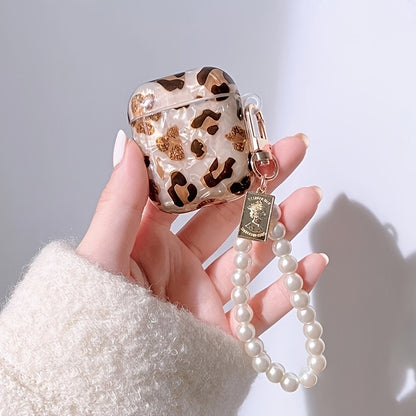 [Perfect Leopard Print Earphone Sleeve] Stylish Leopard Print Earphone Sleeve with Hanging Chain - Perfect for Airpod1/2!