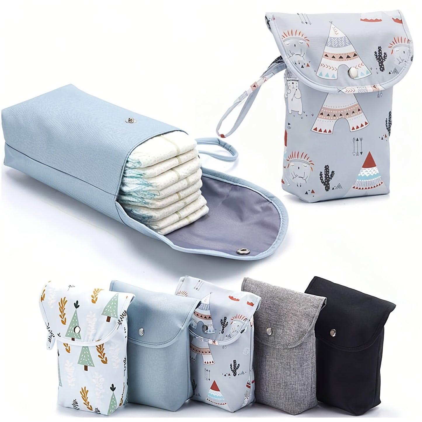 [Portable Diaper Storage for Youngsters] Portable Diaper Storage Bag for Youngsters - Durable Polyester, Ideal for Diapers & Wet Wipes