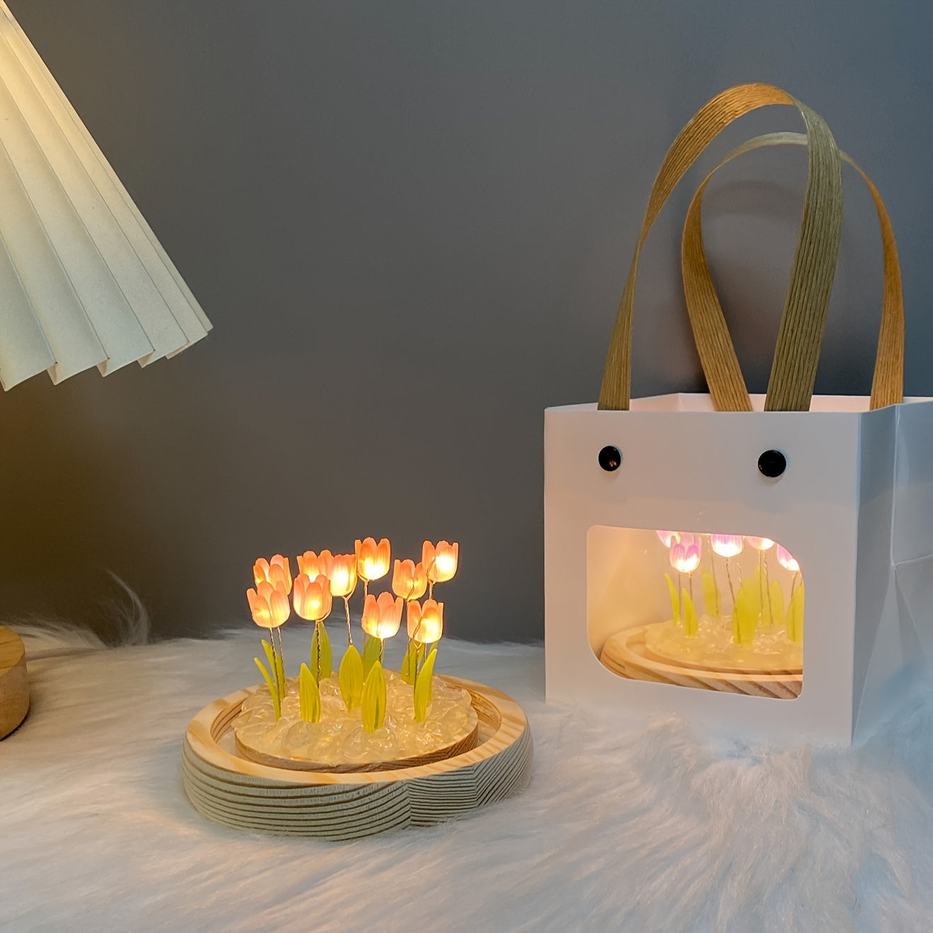 1pc Tulips Gifts For Women Flower Gifts For Her Gifts For Women Birthday Xmas Gift For Mom, Artificial Decor In Glass Dome With Led Light Night Light, Women Gifts For Her, Mom, Christmas Gift