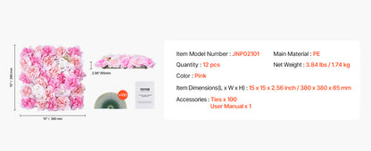 VEVOR Artificial Grass Wall Panels 3D Combination Greenery Boxwood  Panel for Privacy Backdrop Wall Hedge Screen for Garden