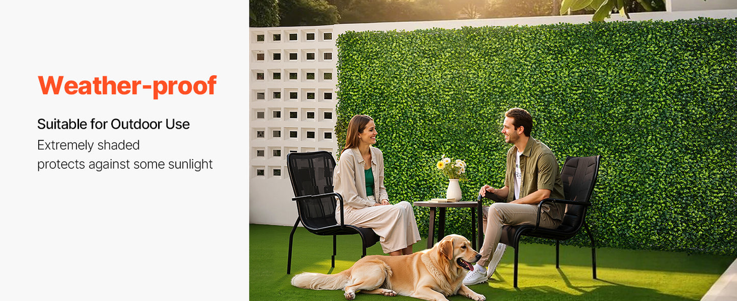 VEVOR Artificial Grass Wall Panels 40/60 x 120in Milan Grass Greenery Boxwood Panel for Outdoor Decor Hedge Screen for Garden