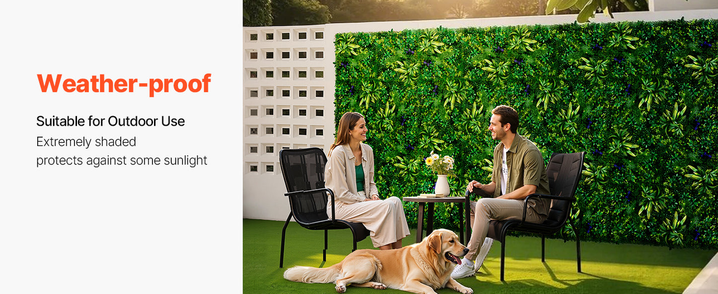 VEVOR Artificial Grass Wall Panels 3D Combination Greenery Boxwood  Panel for Privacy Backdrop Wall Hedge Screen for Garden