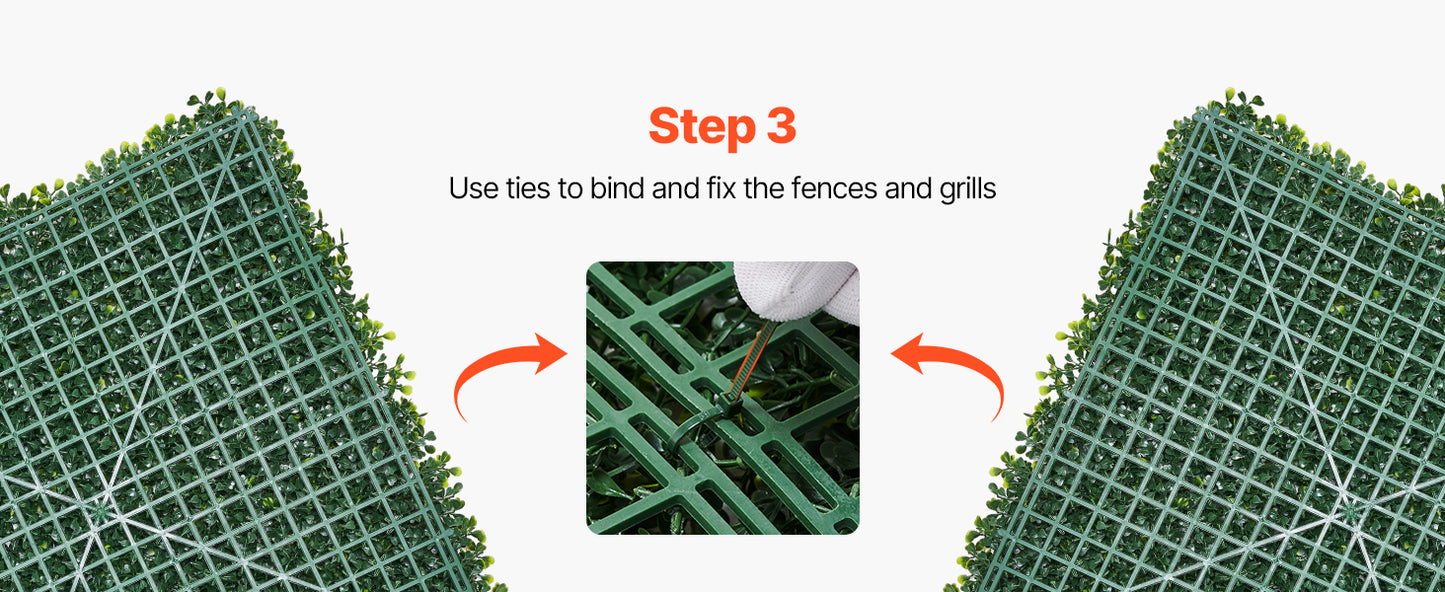 VEVOR Artificial Grass Wall Panels 40/60 x 120in Milan Grass Greenery Boxwood Panel for Outdoor Decor Hedge Screen for Garden