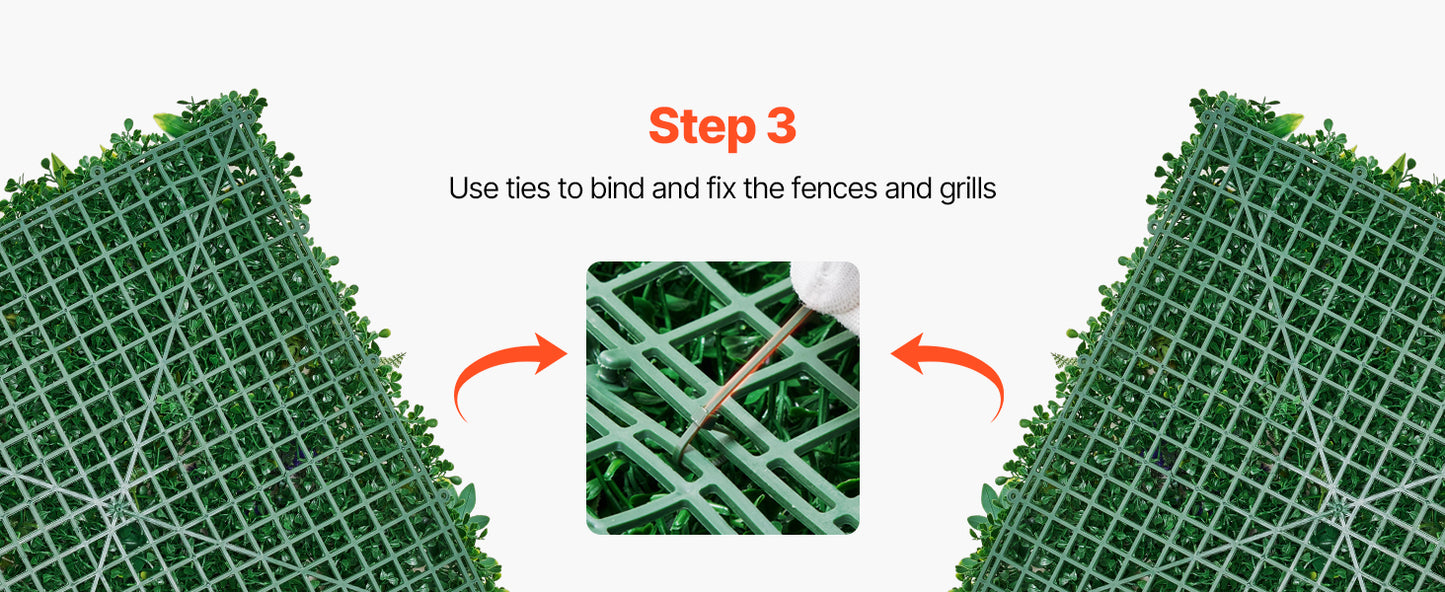 VEVOR Artificial Grass Wall Panels 3D Combination Greenery Boxwood  Panel for Privacy Backdrop Wall Hedge Screen for Garden