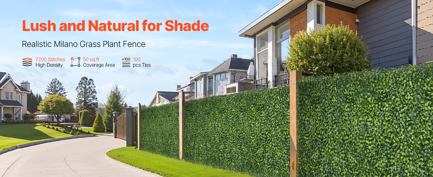 VEVOR Artificial Grass Wall Panels 40/60 x 120in Milan Grass Greenery Boxwood Panel for Outdoor Decor Hedge Screen for Garden