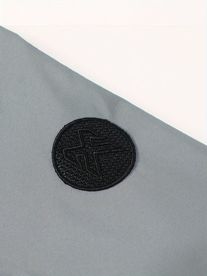 Men'S Letter Embroidered Casual Bomber Jacket