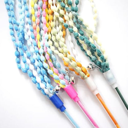 Cat Teaser Toys Plush Cat Wands Interactive Cat Teasing Stick Vibrant Cat Teaser Wands With Bell For Cat Kitten Having Exerciser Playing