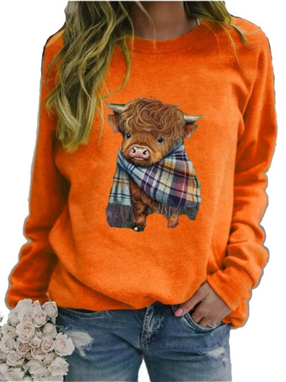 Crewneck Hoodie Sweatshirt With 3D Printed Graphic And Long Sleeves