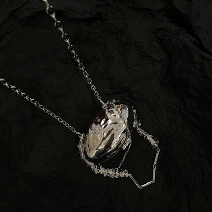 Shell Bag With Silver Metal Accessories