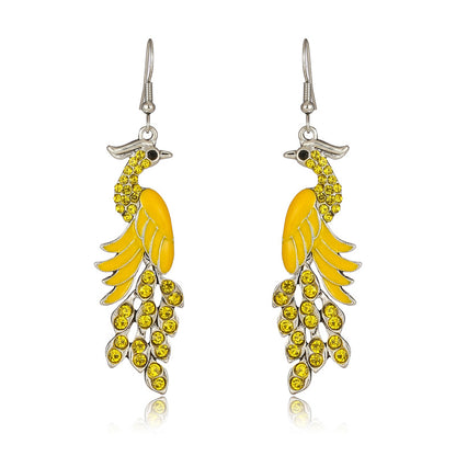 Peacock Boho Drop Earrings | Alloy Bird Ethnic Style Jewellery