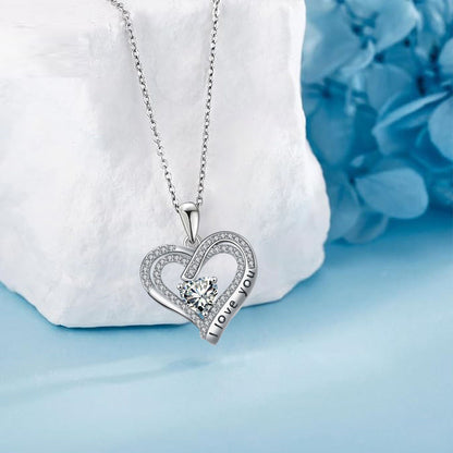 European And American Fashion Double Love Pendant Necklace Valentine's Day Christmas Gift