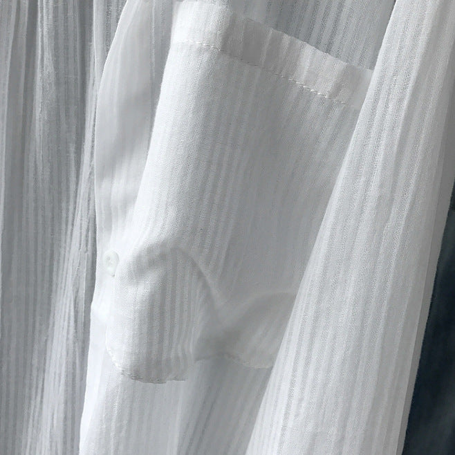 Cardigan Long Sleeve Sunscreen Coat Mid-length Shirt For Women