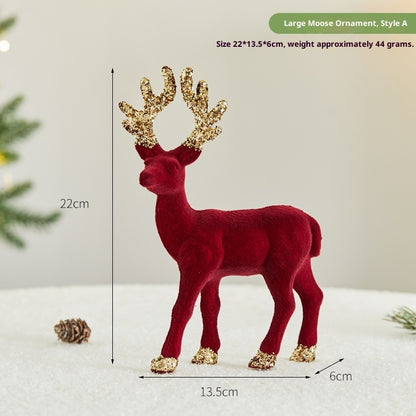 Christmas Sequined Flocking Elk Decoration