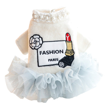 Fashionable Winter Clothes Cat Princess Dress Fur