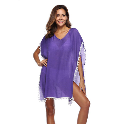 European And American Bikini Cutout Blouse Knitted Sun Protection Clothing