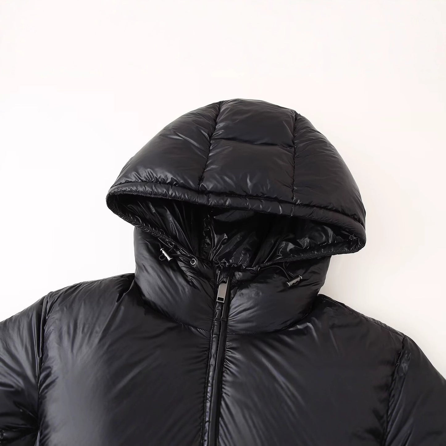 Simple And Versatile Hooded Two-tone Padded Cotton Jacket