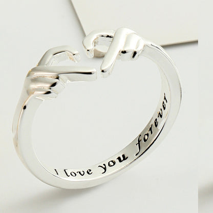 Premium 18K Gold Plated Heart Ring - Adjustable Promise Ring for Women & Teen Girls