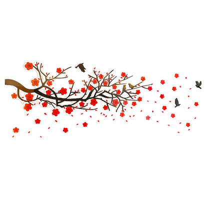 3D Acrylic Wall Art Decal - Elegant Floral Branch Design for Living Room & Bedroom Decor