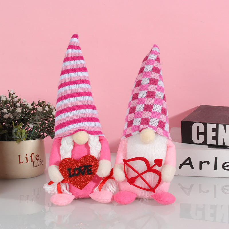 Valentine's Day Cupid Love Action Doll Couple Rudolph Faceless Doll Gift Ornaments