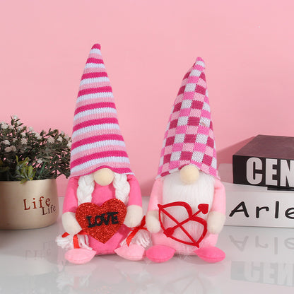Valentine's Day Cupid Love Action Doll Couple Rudolph Faceless Doll Gift Ornaments