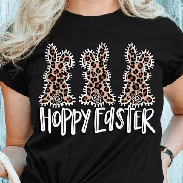 Easter Lady Bunny Pattern Printed Top T-shirt
