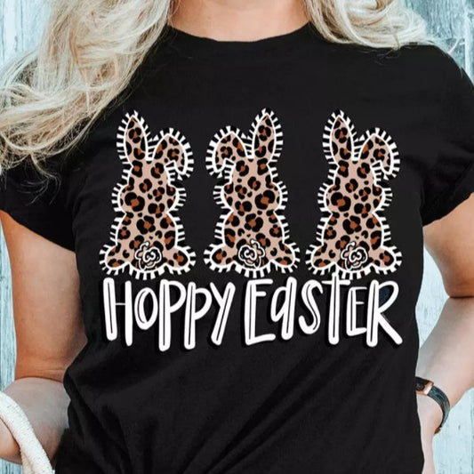 Easter Lady Bunny Pattern Printed Top T-shirt