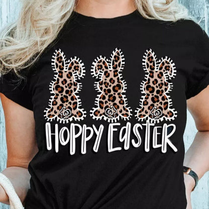 Easter Lady Bunny Pattern Printed Top T-shirt