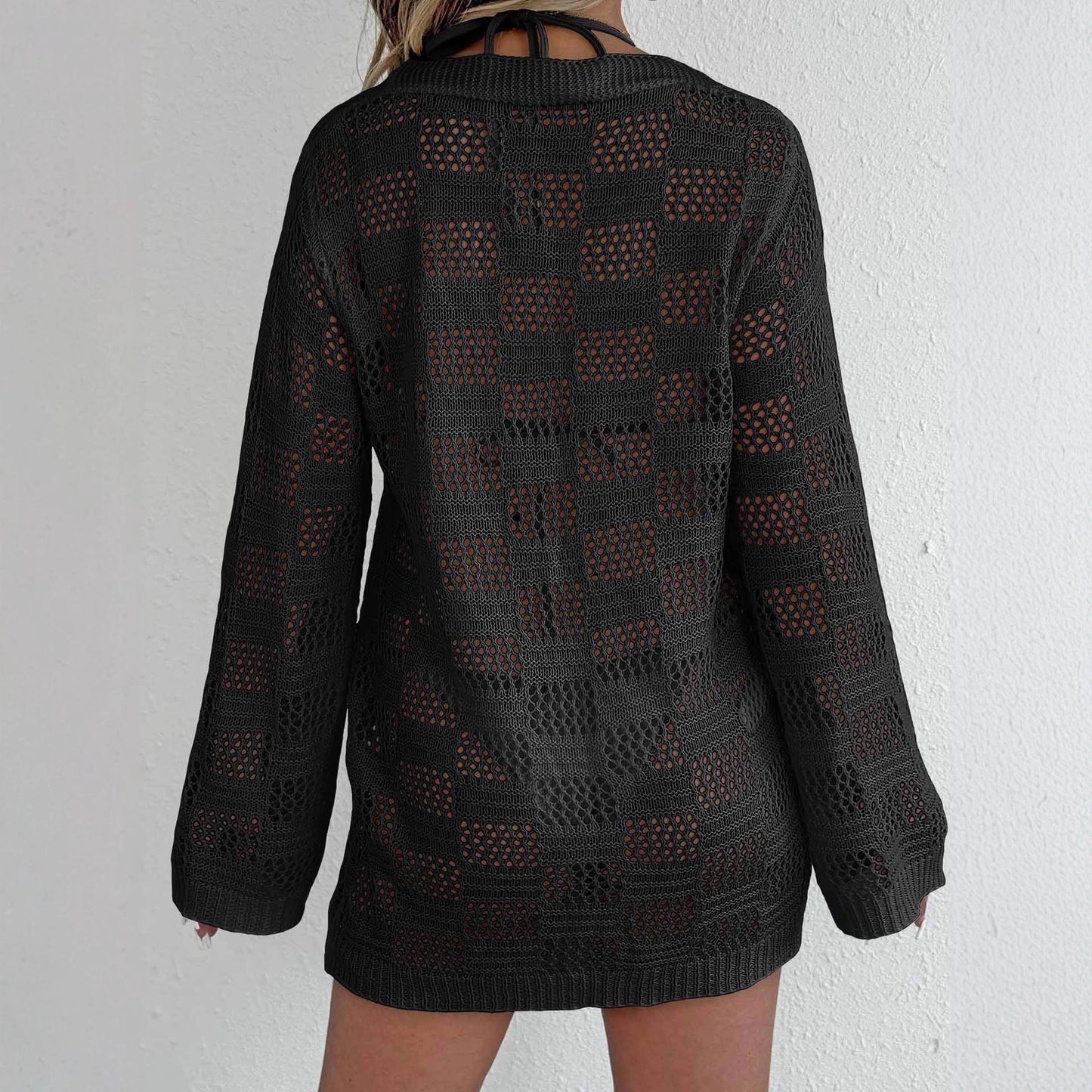 Women's Cardigan Hollow Out Long Sleeve Sun Protective Blouse