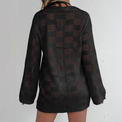 Women's Cardigan Hollow Out Long Sleeve Sun Protective Blouse