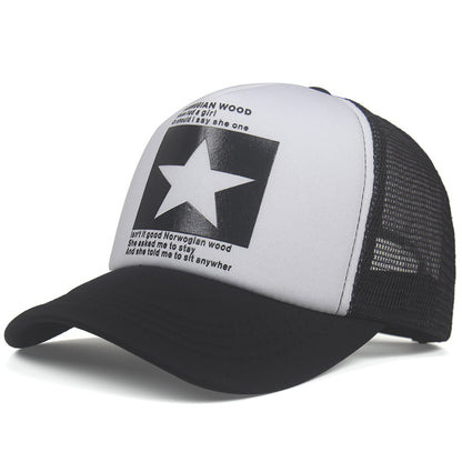 1pc Pentagram Breathable Baseball Cap Mesh Cap