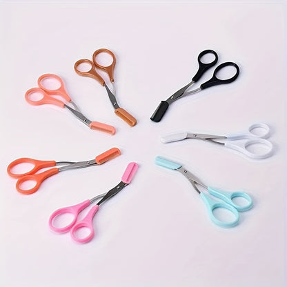 Eyebrow Trimmer Scissor with Comb Facial Hair Removal Grooming Shaping Shaver Cosmetic Makeup Accessories, Eyebrow Grooming Kit, Scissers for Eyebrow, Eyebrow Kit for Women, Eyebrow Stamp Kit Set, Eyebrow Clippers