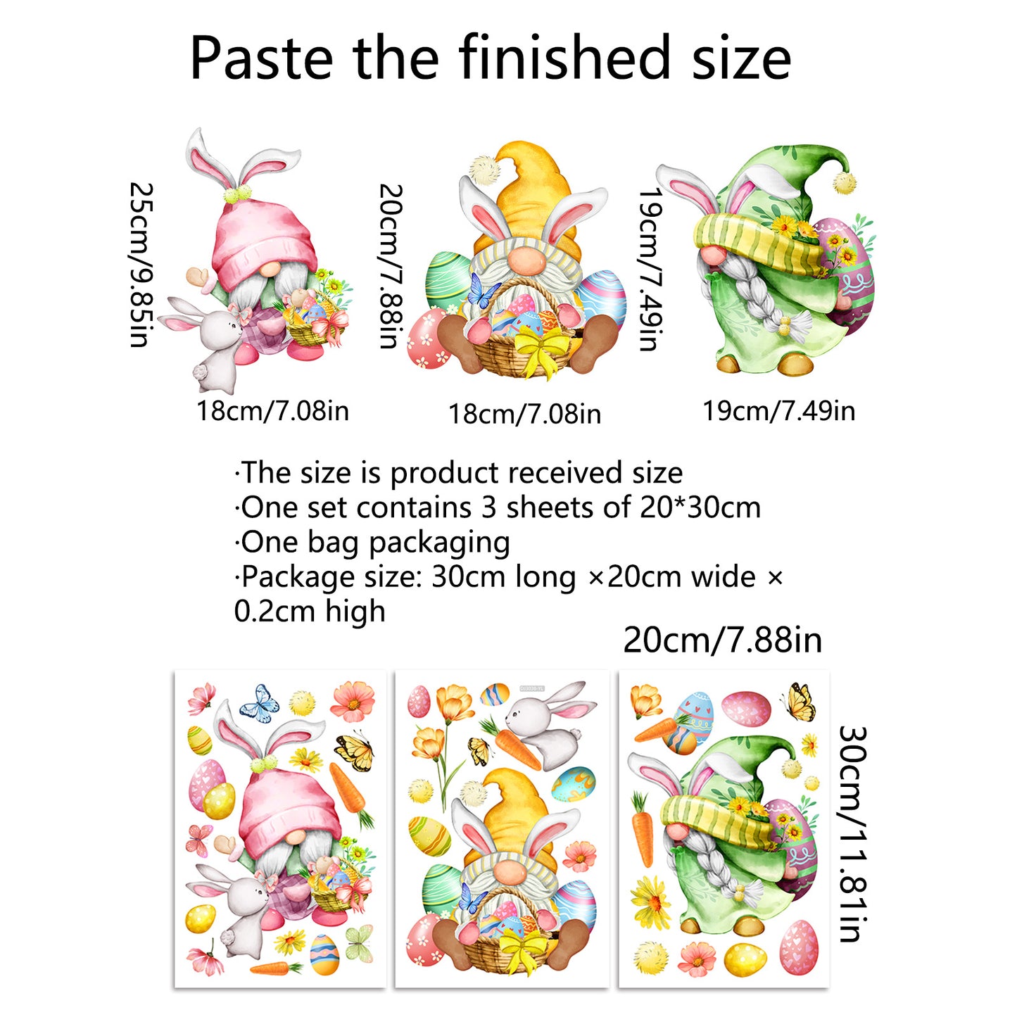 Easter Cartoon Double-sided Visual Static Sticker Glazing Plate Glass Home Decoration