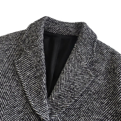 Medium Length Serrated Twill Overcoat Women's Clothes