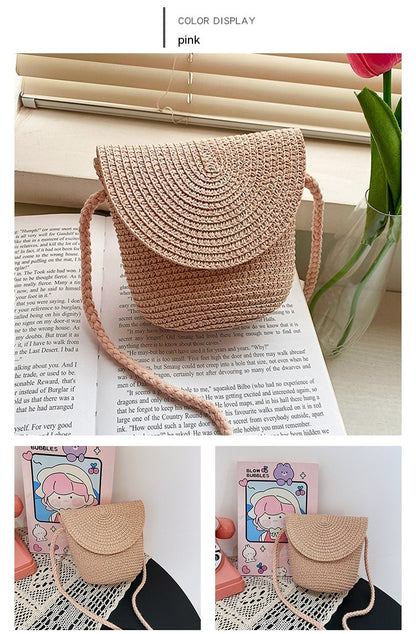 French Style Straw Bag Shoulder Crossbody
